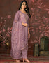 modern purple organza designer party wear heavy salwar suit collection with purple santoon 13604-acy3706 Back View